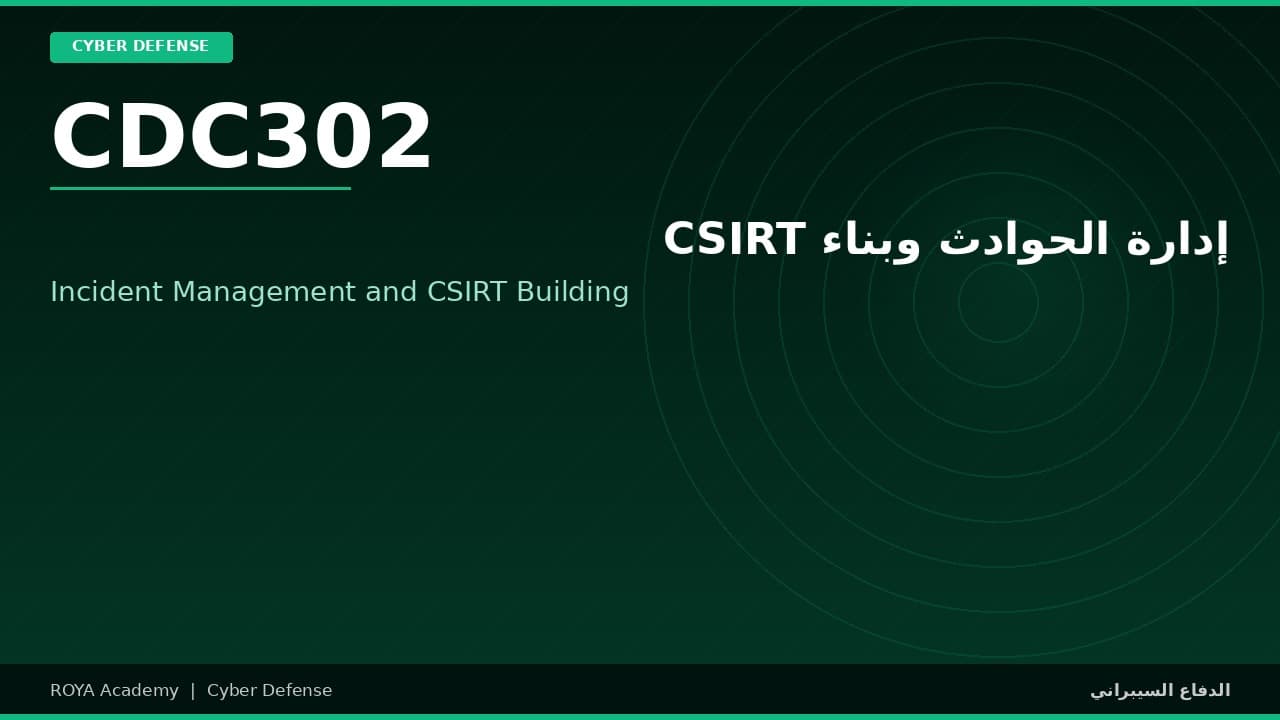 إدارة الحوادث وبناء CSIRT - Incident Management and CSIRT Building